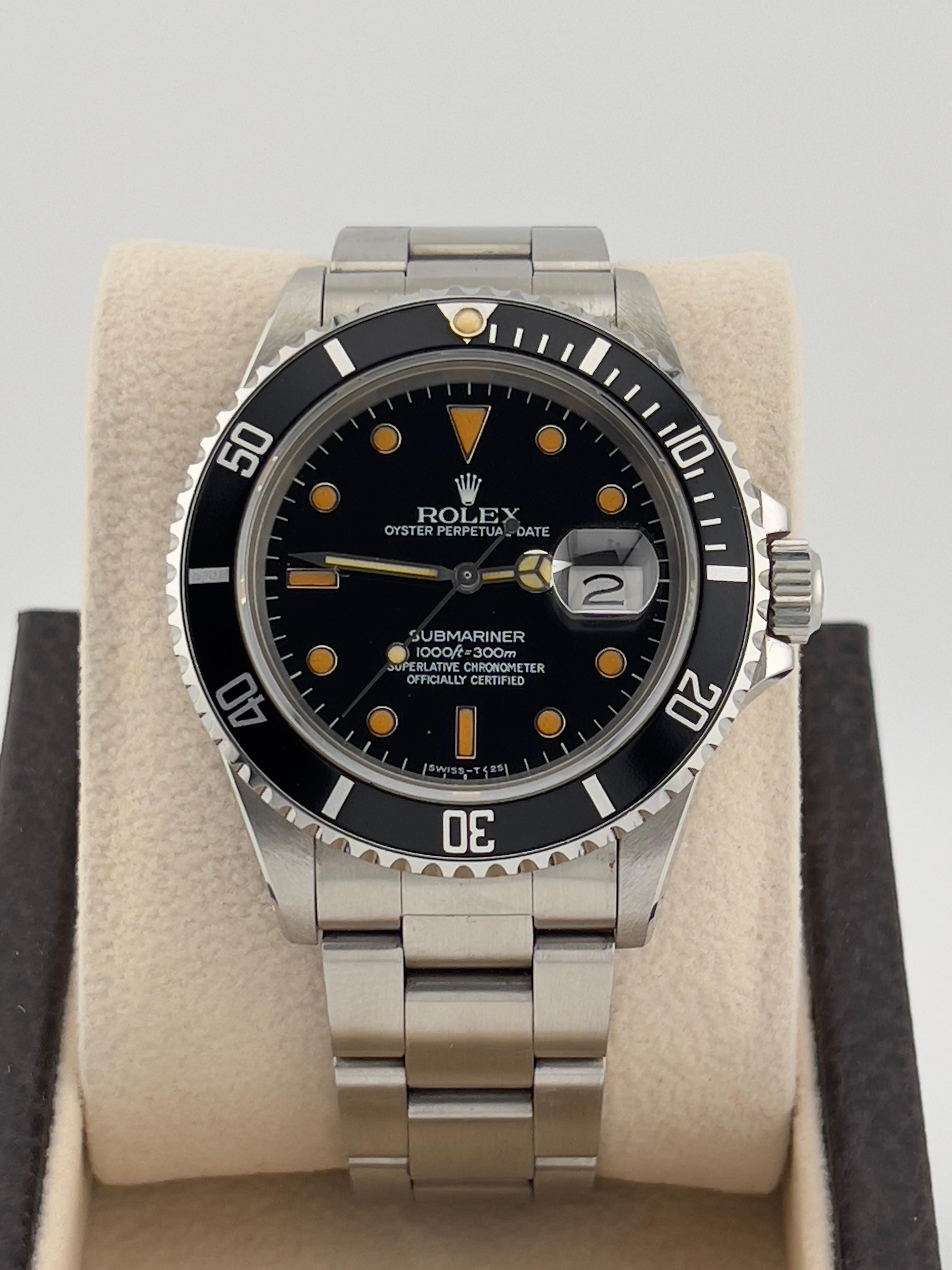 VINTAGE Rolex Submariner 16800 PUMPKIN Dial Stainless Steel Box Paper 1985