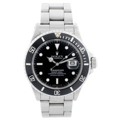 Montre Vintage Rolex Submariner 16800 en acier inoxydable pour hommes avec Pati Distinctive