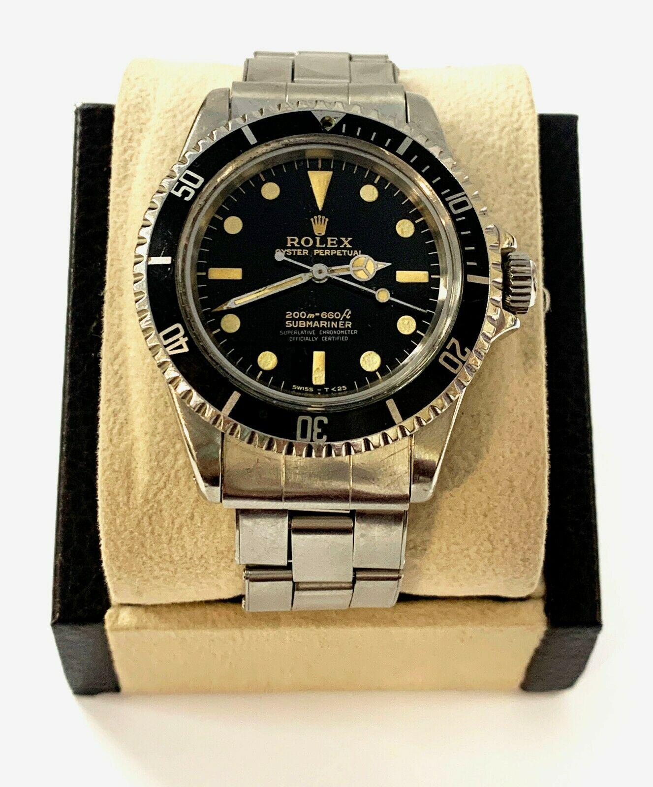 Vintage Rolex Submariner 5512 Stainless Steel Black Dial 1964 Glossy Gilt Dial For Sale 4