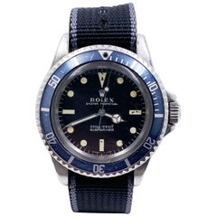 Rolex Submariner 5513 Montre vintage à cadran noir mat en acier inoxydable, 1969