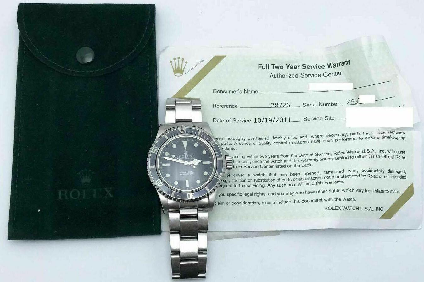 Vintage Rolex Submariner 5513 Stainless Steel Service Papers 1969 8