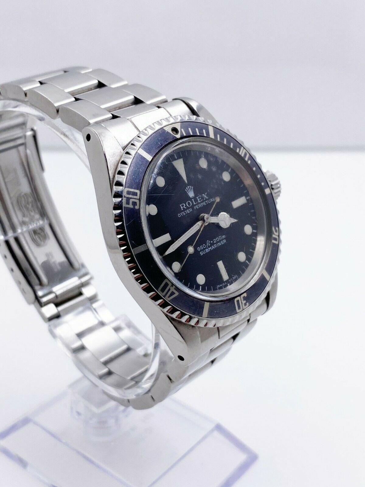 Vintage Rolex Submariner 5513 Stainless Steel Service Papers 1969 In Excellent Condition In San Diego, CA
