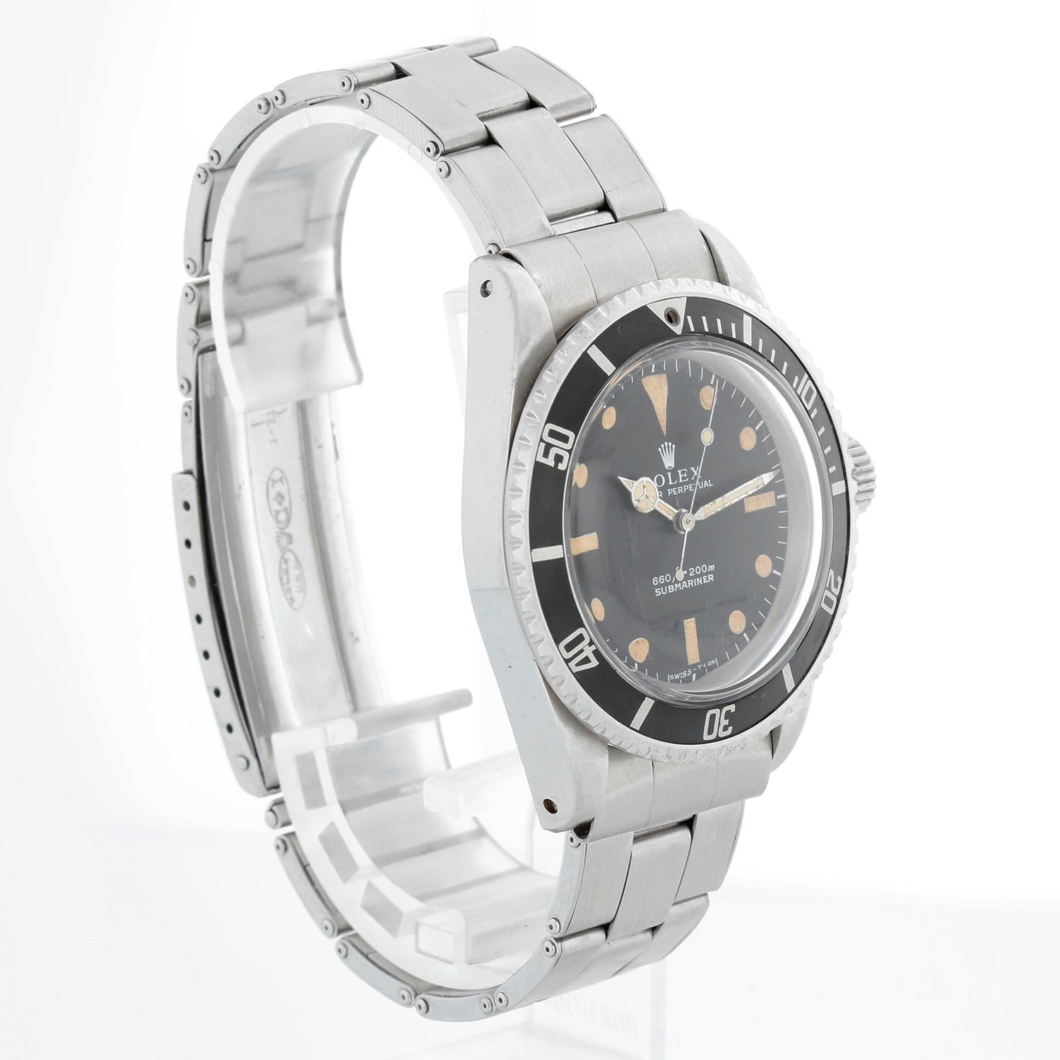 Vintage Rolex Submariner Schwarzes Zifferblatt Herren Automatikuhr 5513 Feet First im Angebot 1