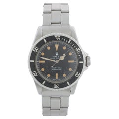 Vintage Rolex Submariner Black Dial Men's Automatic Watch 5513 Feet First