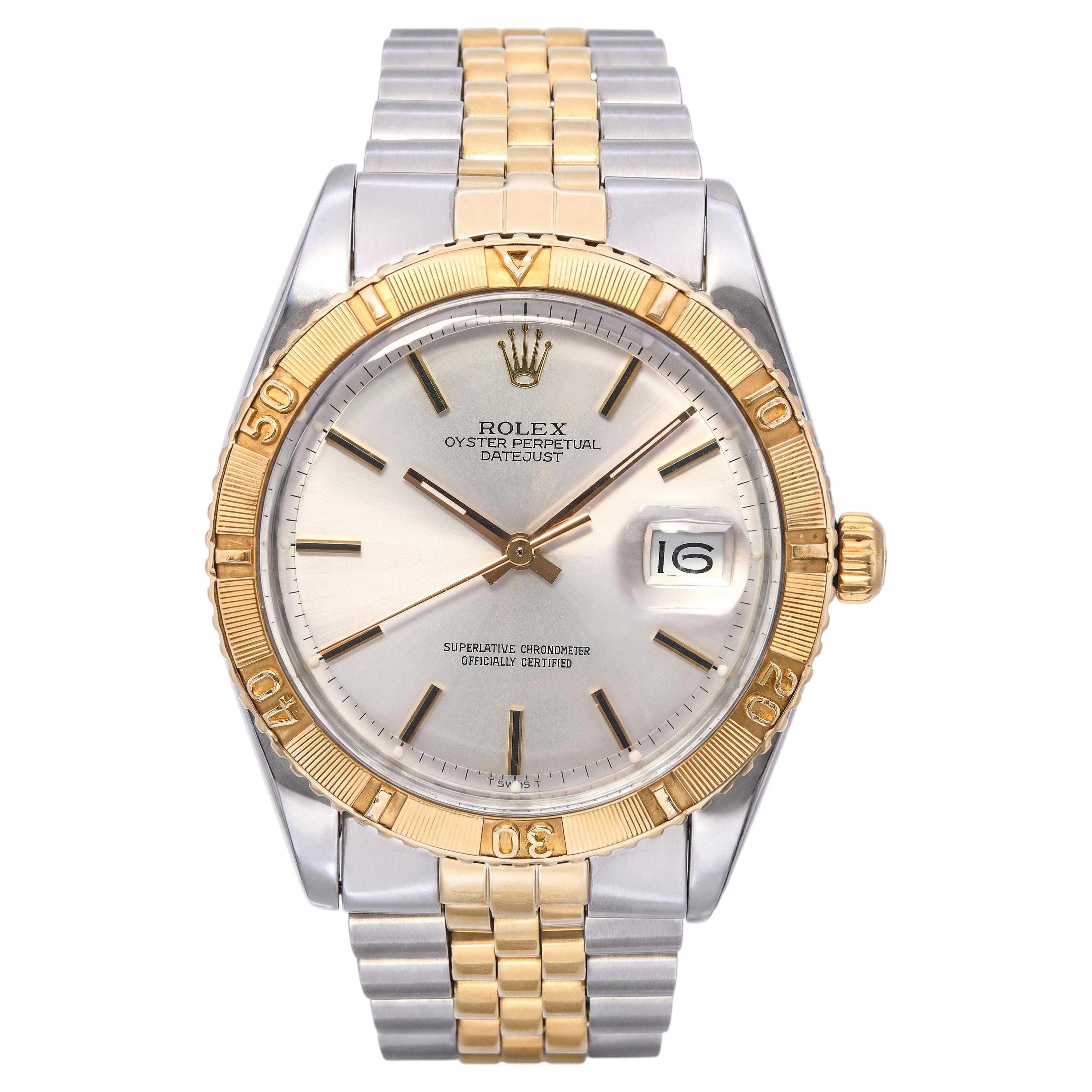 Montre vintage Rolex Thunderbird Datejust 36 mm Turn-O-Graph pour homme, réf. 1625