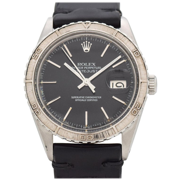 Vintage Rolex Thunderbird Datejust Reference 16250 Black Dial Watch, 1979  at 1stDibs | rolex 16250, 16250 rolex