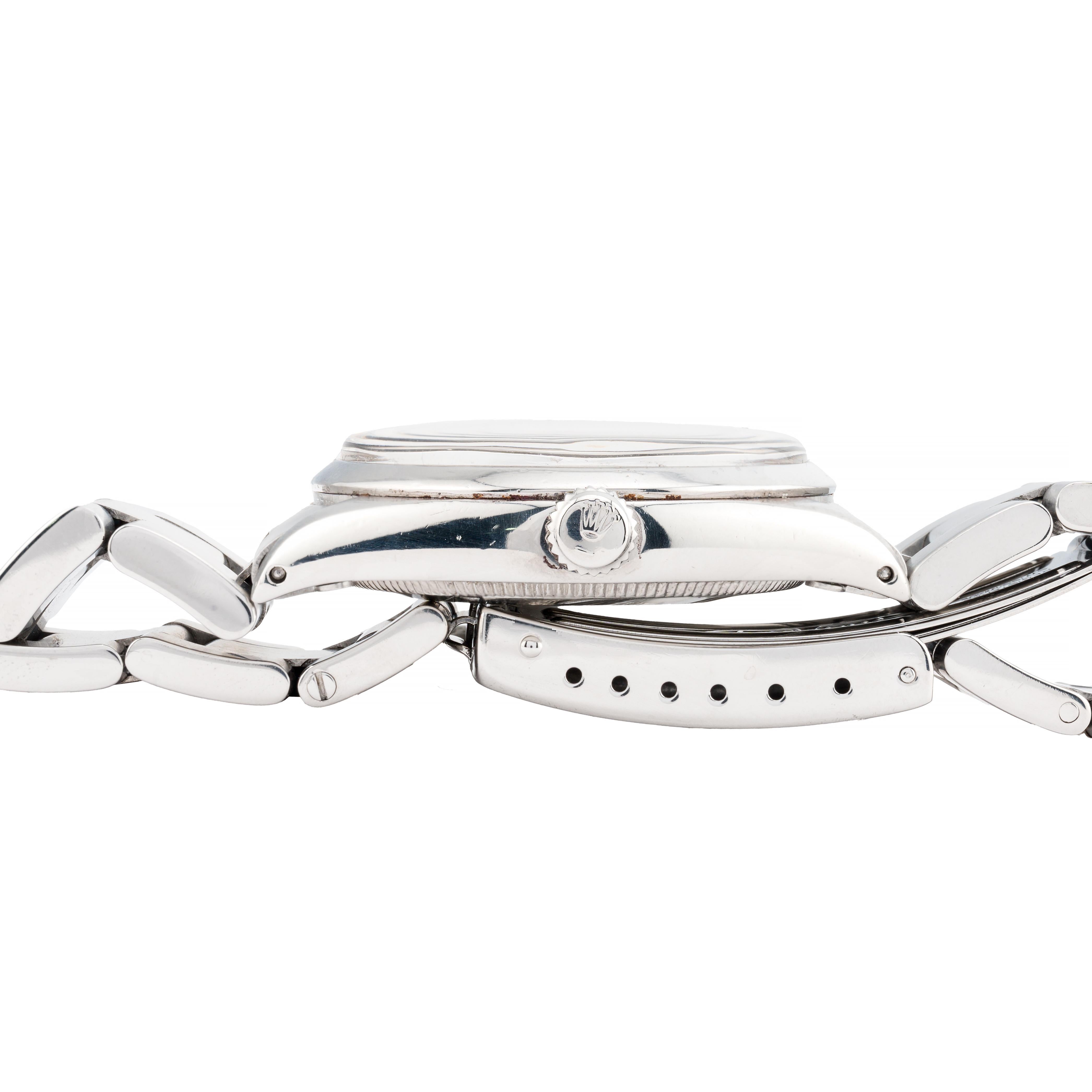 Women's or Men's Vintage Rolex Tropical Dial Air King Reference 5500 in Stainless Steel For Sale