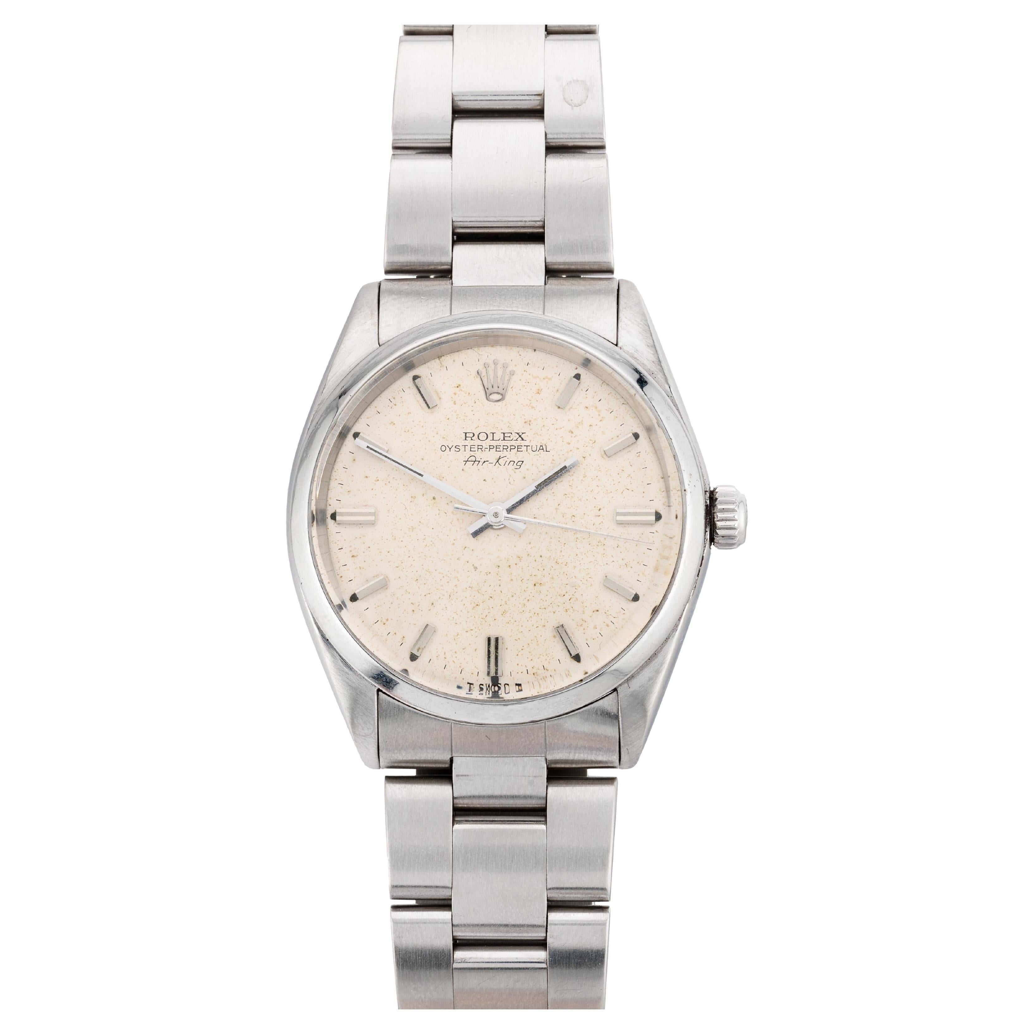 Vintage Rolex Tropical Dial Air King Reference 5500 in Stainless Steel
