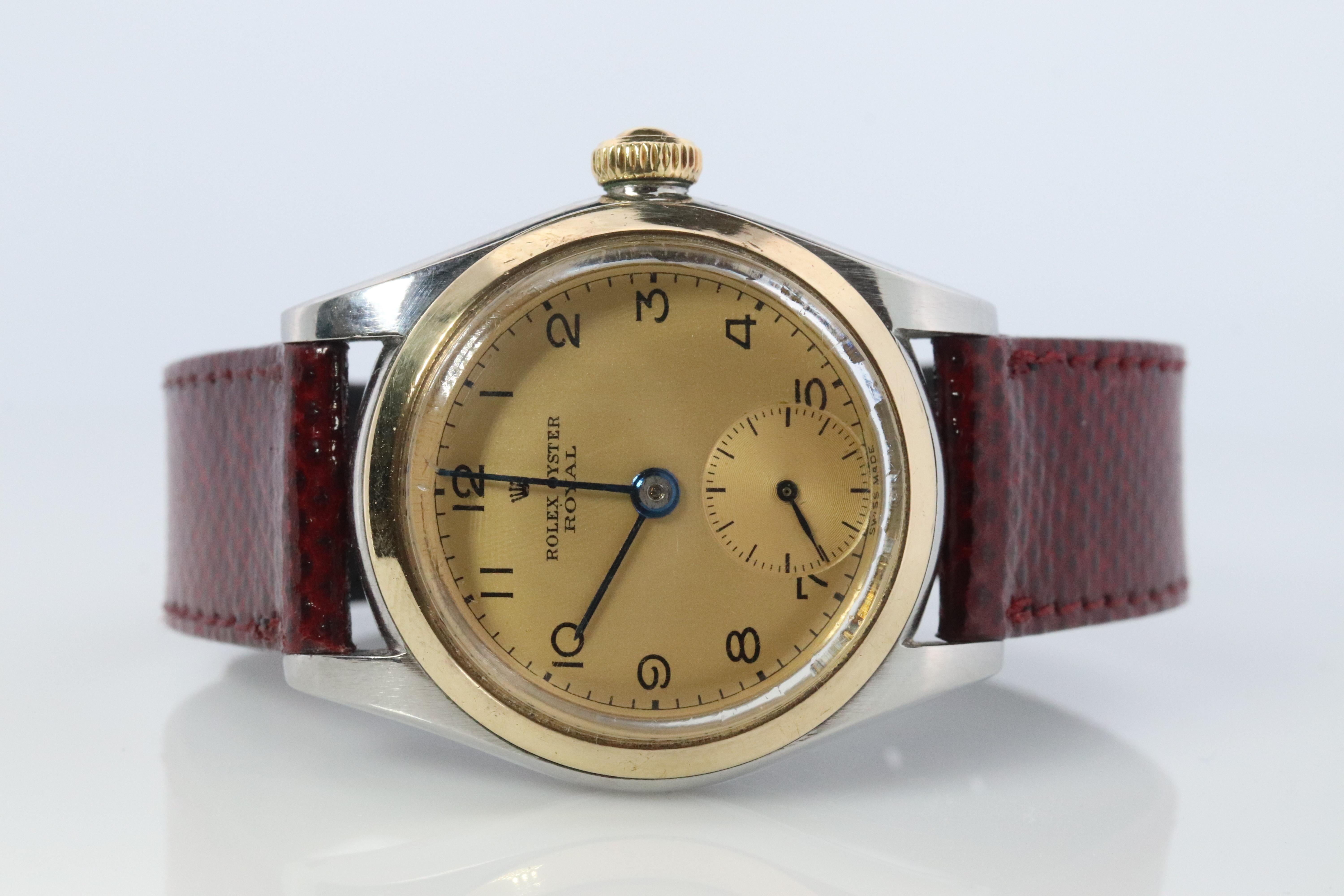 Vintage Rolex Watch. ROLEX Oyster Royal 3121 SS and 9k Bezel. 29mm For Sale 2