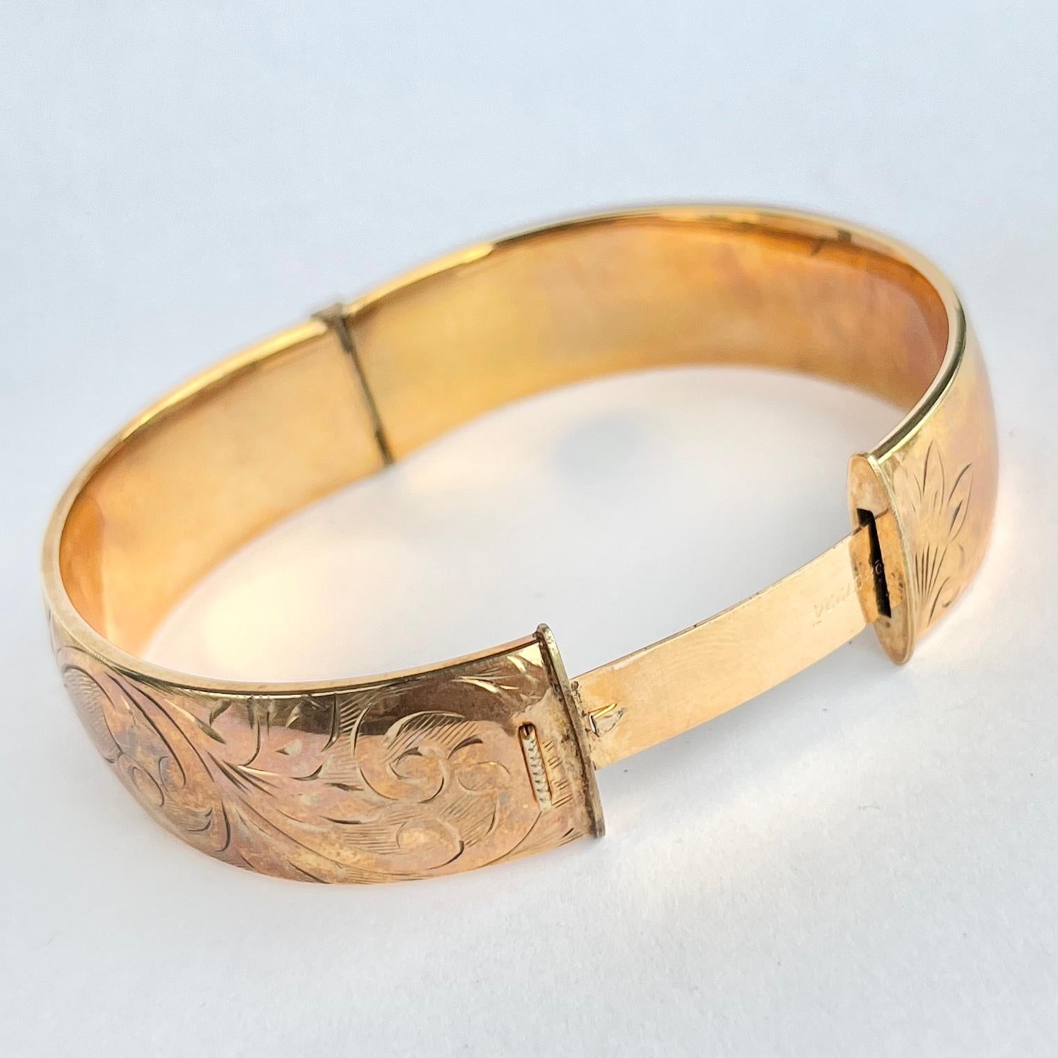 Vintage Rolle 1/5 Oro con incisione Bangle In condizioni buone in vendita a Chipping Campden, GB