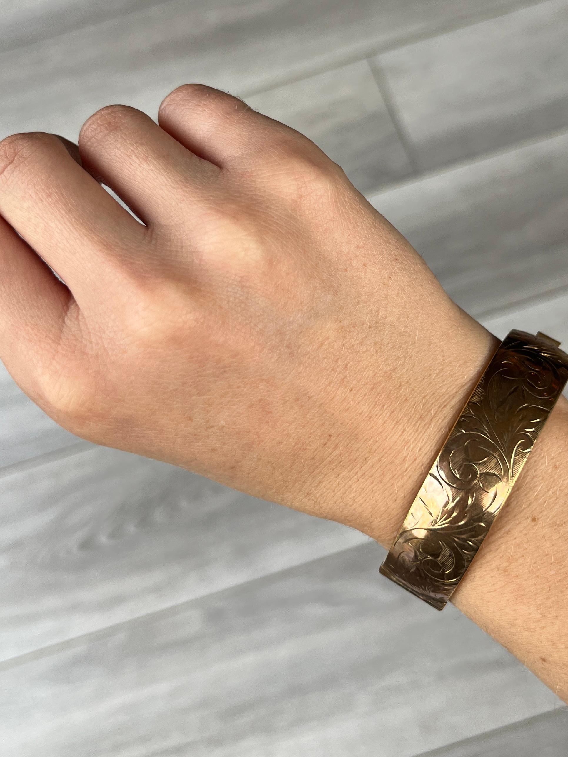 da uomo o donna Vintage Rolle 1/5 Oro con incisione Bangle in vendita