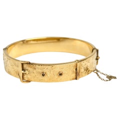 Rolle d'epoca in oro 9 carati con fibbia incisa Bangle