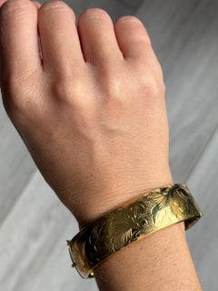 Vintage Rolled Gold Engraved Bangle