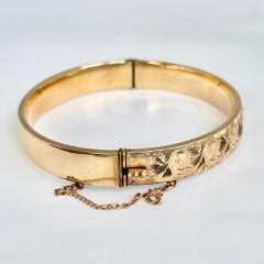 Vintage gerollt Gold graviert Armreif