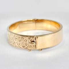 Vintage gerollt Gold graviert Armreif