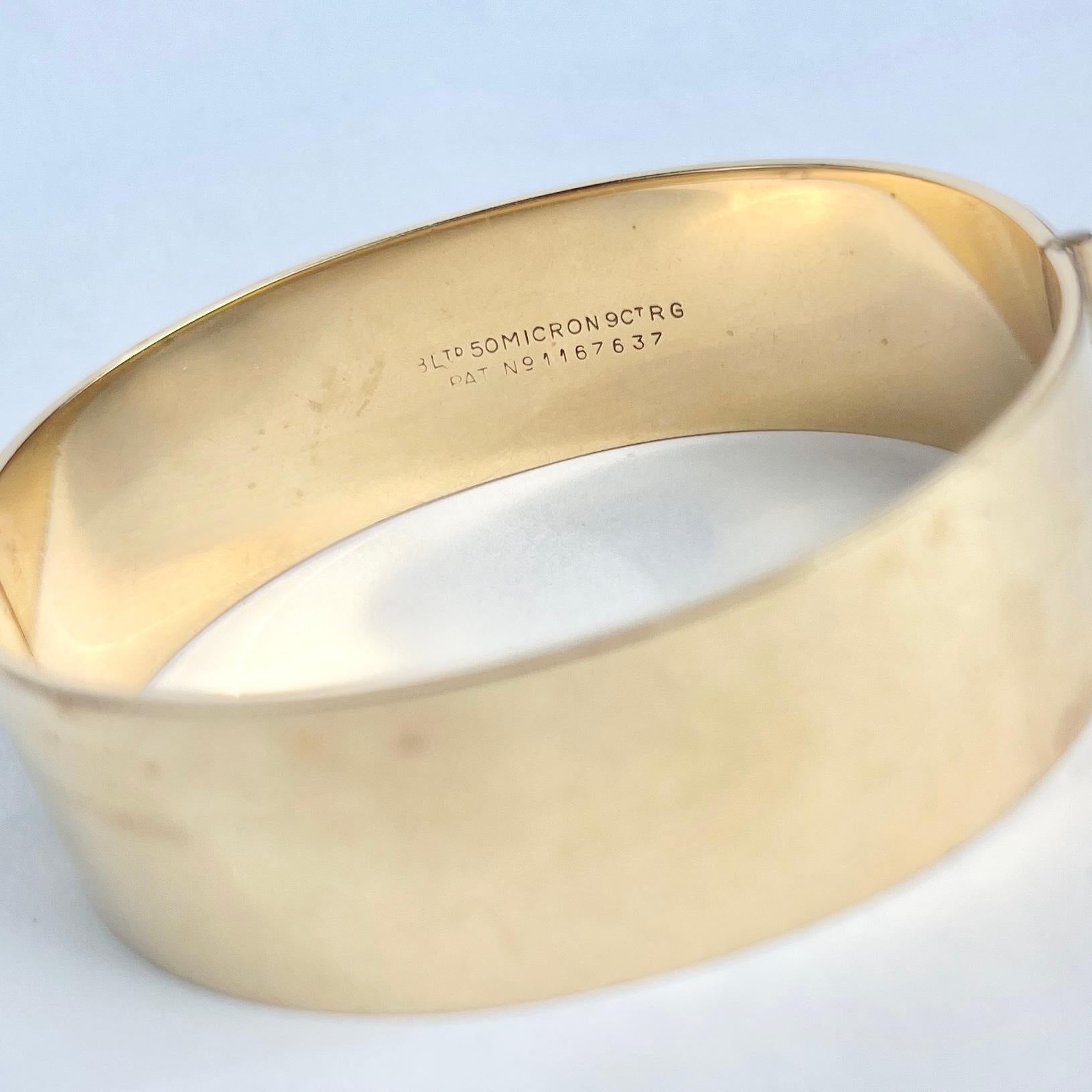 Bangle vintage con incisione in oro Rolle In condizioni buone in vendita a Chipping Campden, GB