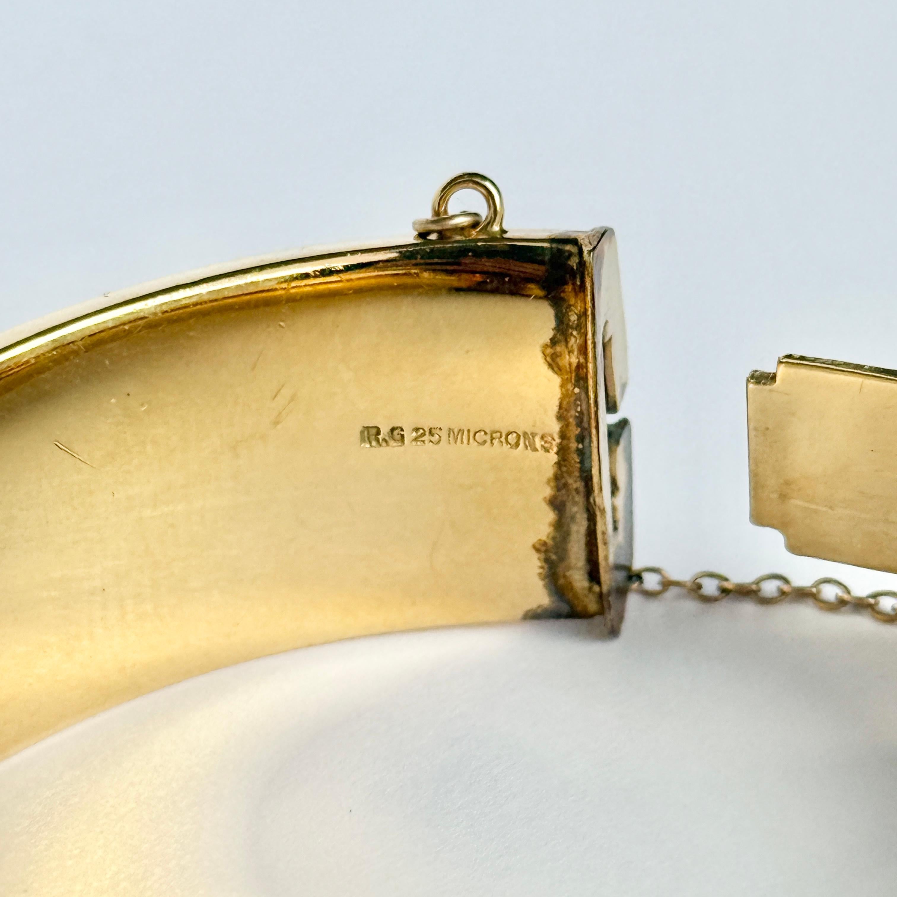 Vintage gerollt Gold graviert Armreif im Zustand „Gut“ im Angebot in Chipping Campden, GB
