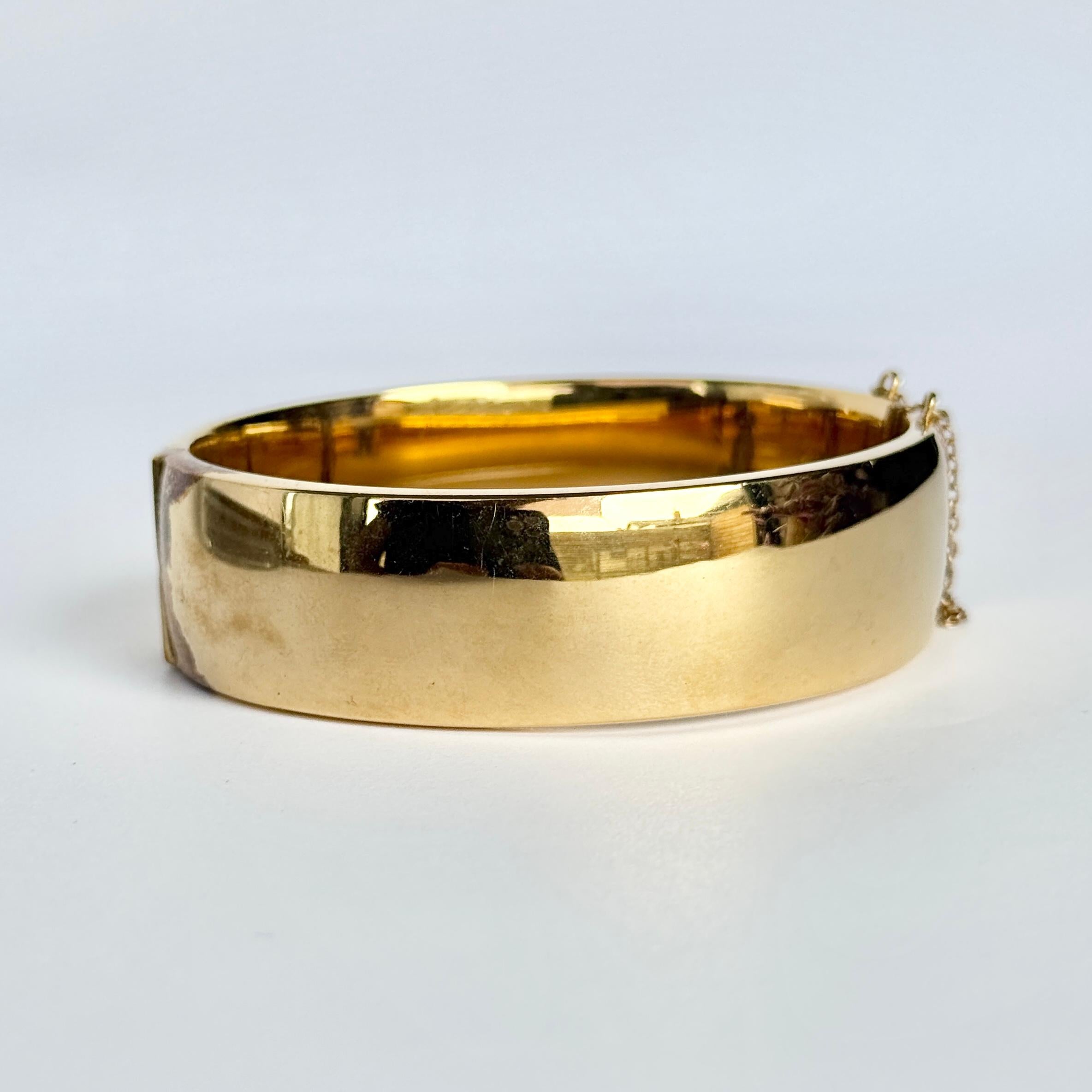 Vintage gerollt Gold graviert Armreif im Angebot 1