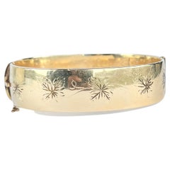 Vintage gerollt Gold graviert Armreif