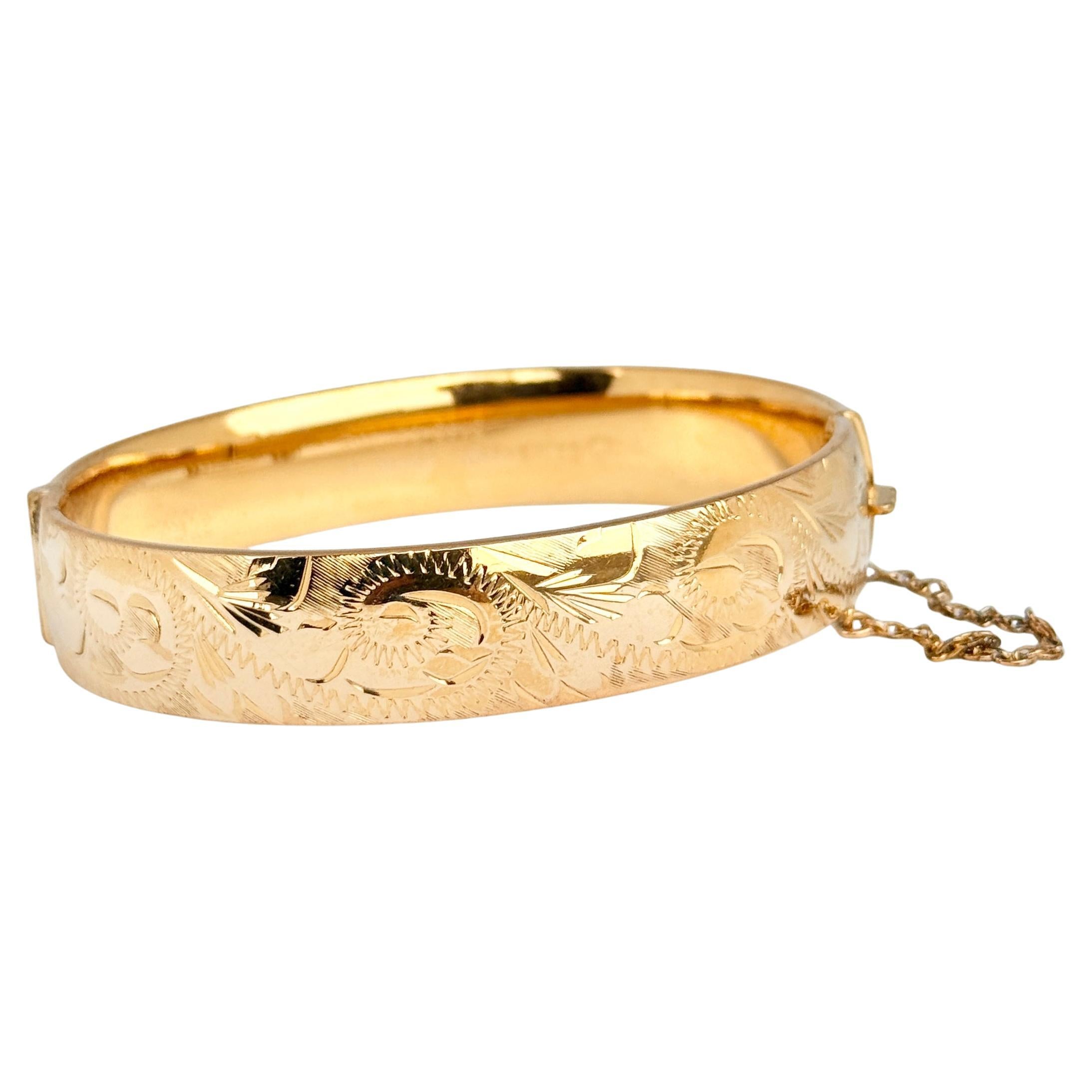 Vintage Rolled Gold Engraved Bangle