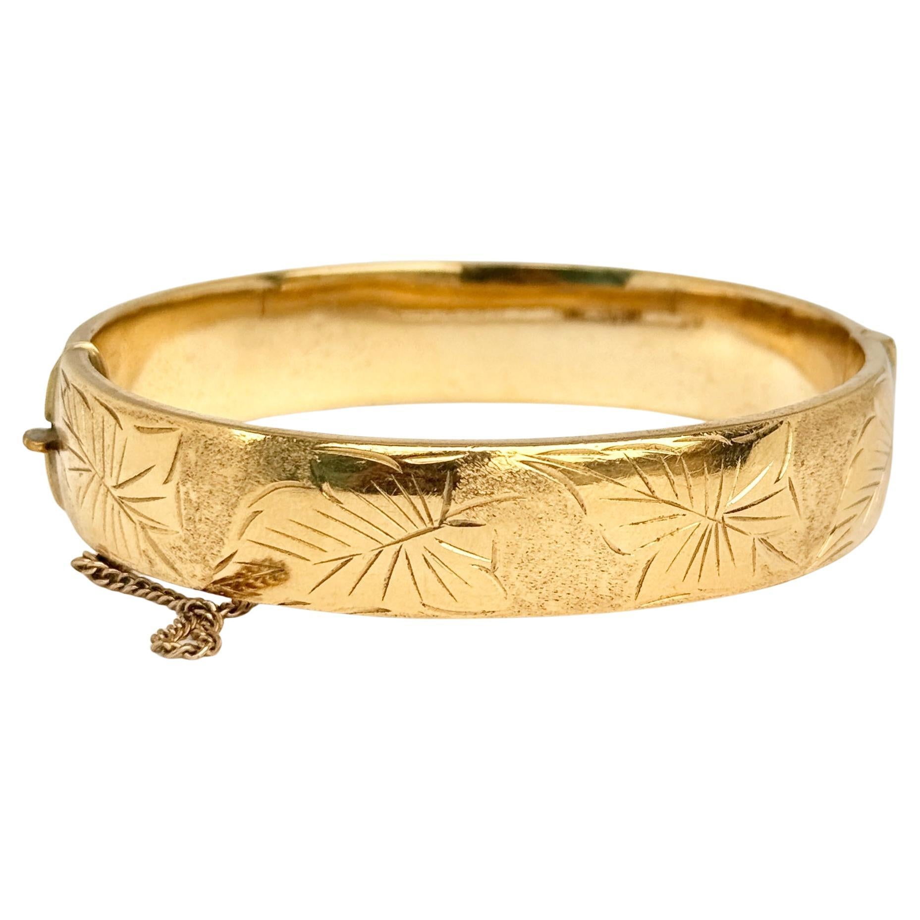Bangle vintage con incisione in oro Rolle