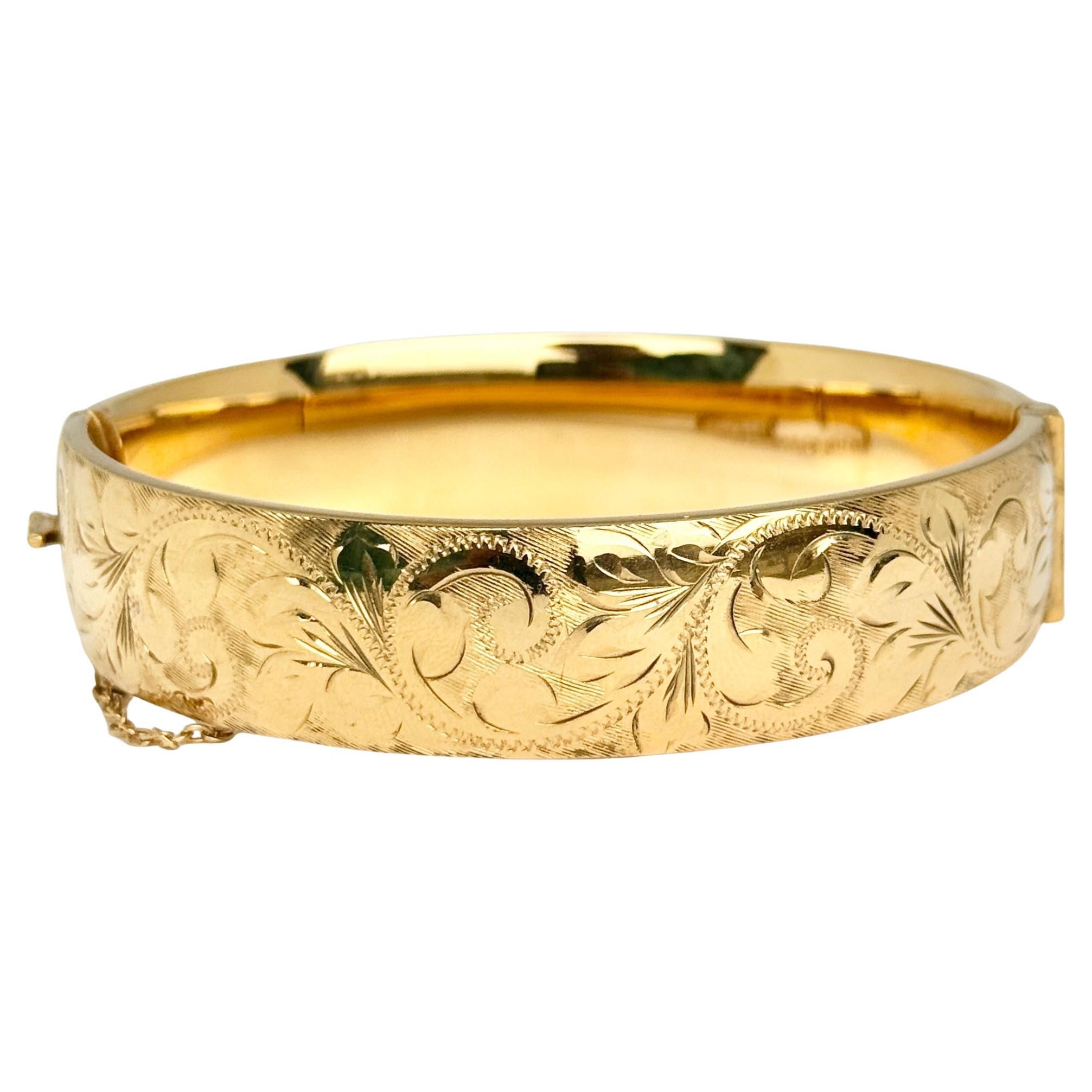 Vintage Rolled Gold Engraved Bangle