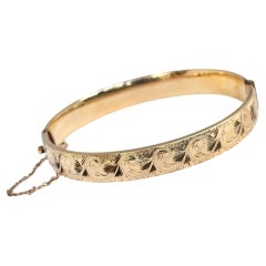 Vintage gerollt Gold graviert Armreif