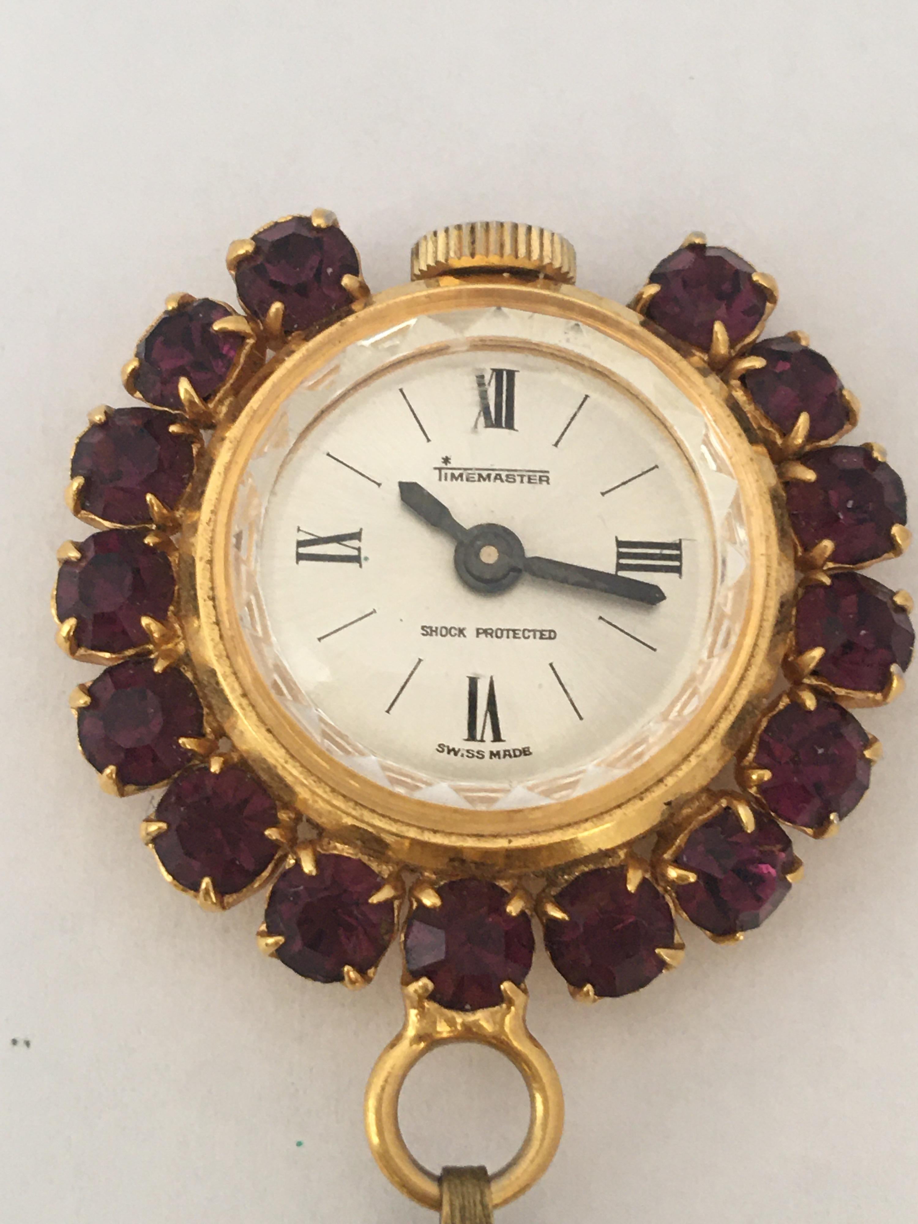 Vintage Rolled Gold Mechanical Brooch Nurse’s Watch In Good Condition In Carlisle, GB