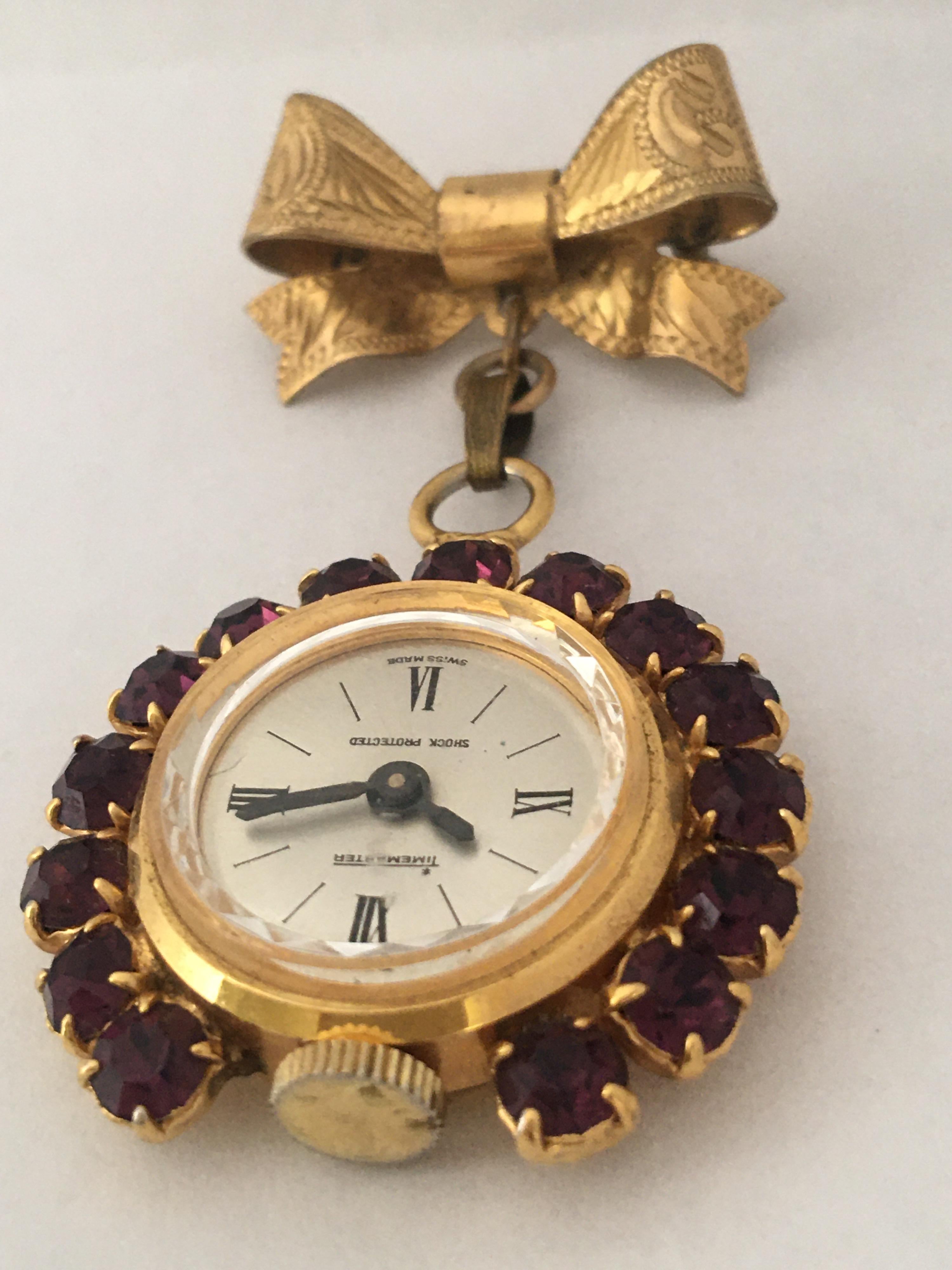 Vintage Rolled Gold Mechanical Brooch Nurse’s Watch 2