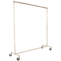 Retro Rolling Clothing Rack, Garment Coat Stand Retail Store Display