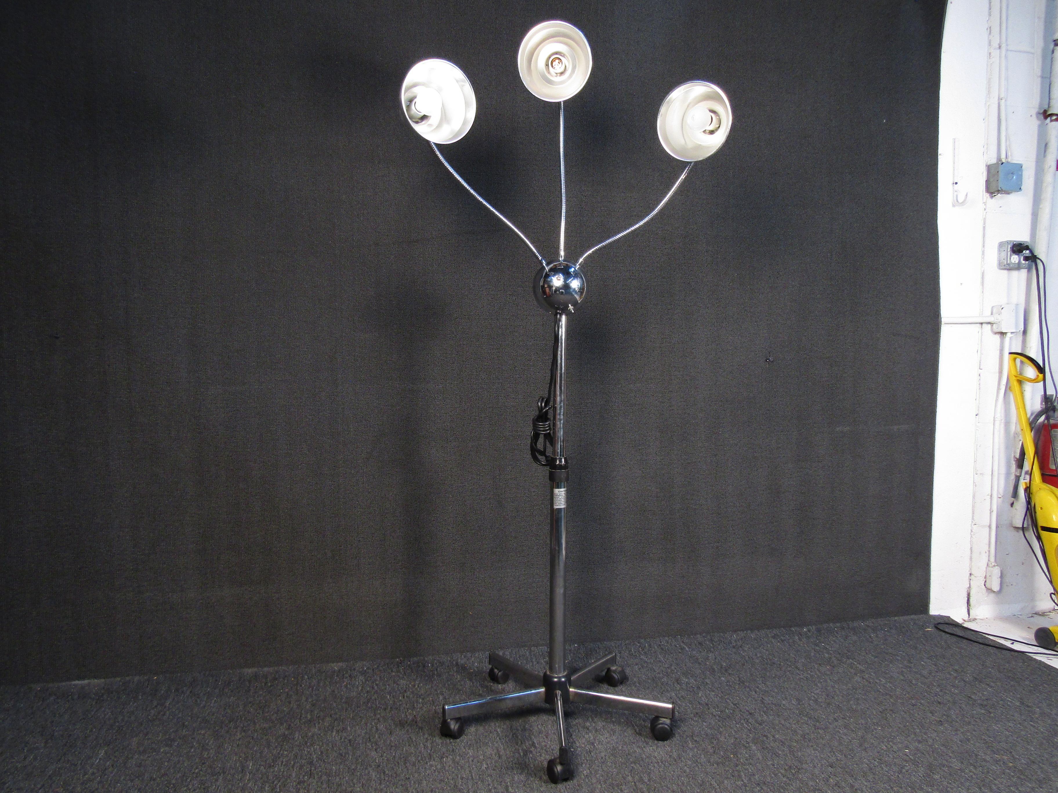 Mid-Century Modern Vintage Rolling Floor Lamp