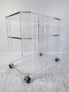 Vintage Rolling Lucite Shelf Unit