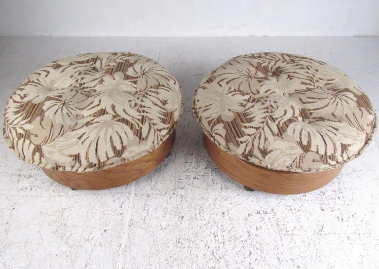 Vintage Rolling Ottoman or Table, a Pair at 1stDibs rolling ottoman