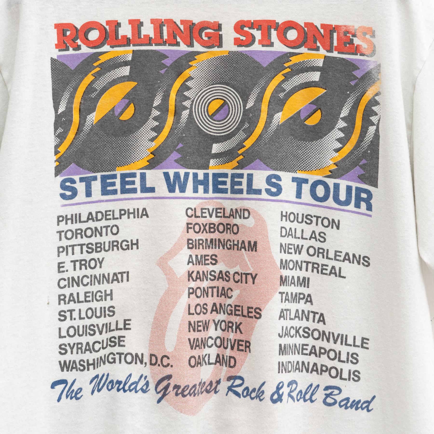 Vintage Rolling Stones 1989 Steel Wheels Canadian Tour T-Shirt For Sale 1