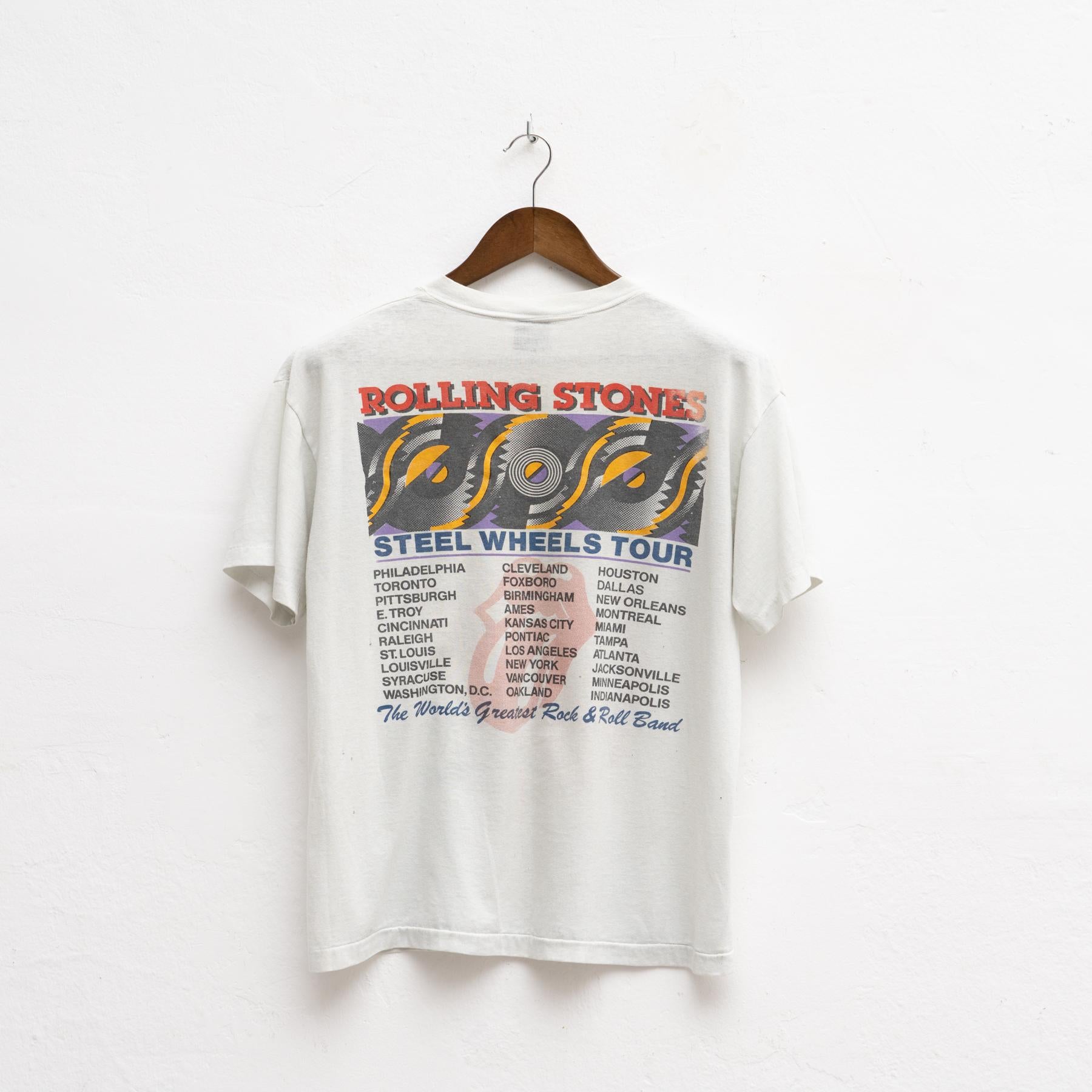 Vintage Rolling Stones 1989 Steel Wheels Canadian Tour T-Shirt For Sale 3