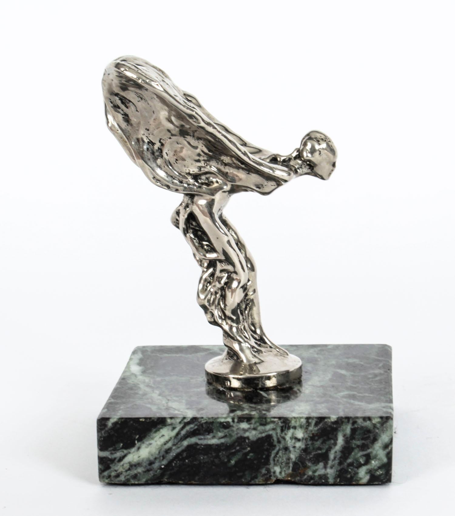 Silver Plate Vintage Rolls Royce Spirit of Ecstasy Car Mascot, Mid-20th Century