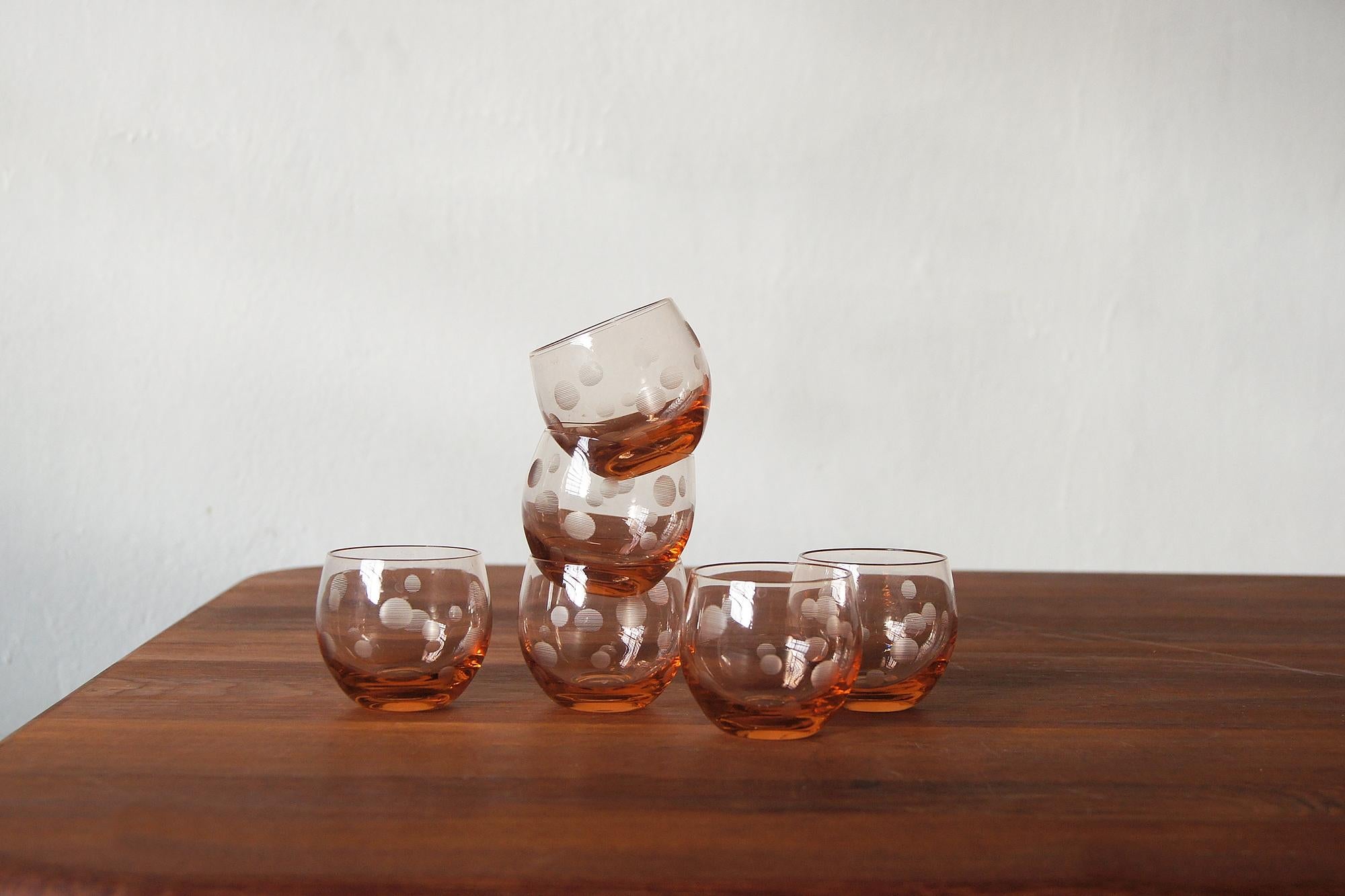 Mid-Century Modern Verres Vintage Roly Poly, 1940s, Set of 6 en vente