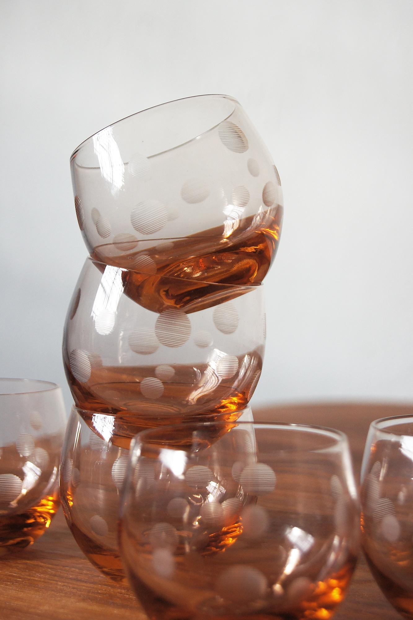 Verres Vintage Roly Poly, 1940s, Set of 6 Excellent état - En vente à KUTNO, PL