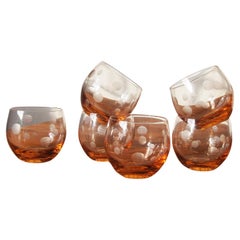 Vintage Roly Poly Glasses, 1940s, Set of 6