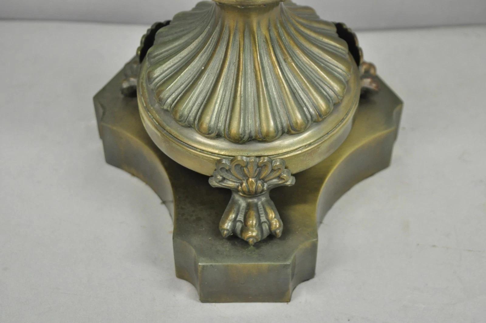 Lámpara de Sobremesa Neoclásica de Porcelana Gris Estilo Clásico Romano Vintage - Pareja siglo XX en venta