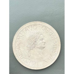 Vintage Roman Emperor Plaster Medallion