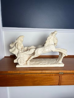 Vintage Roman Quadriga Chariot with Horses