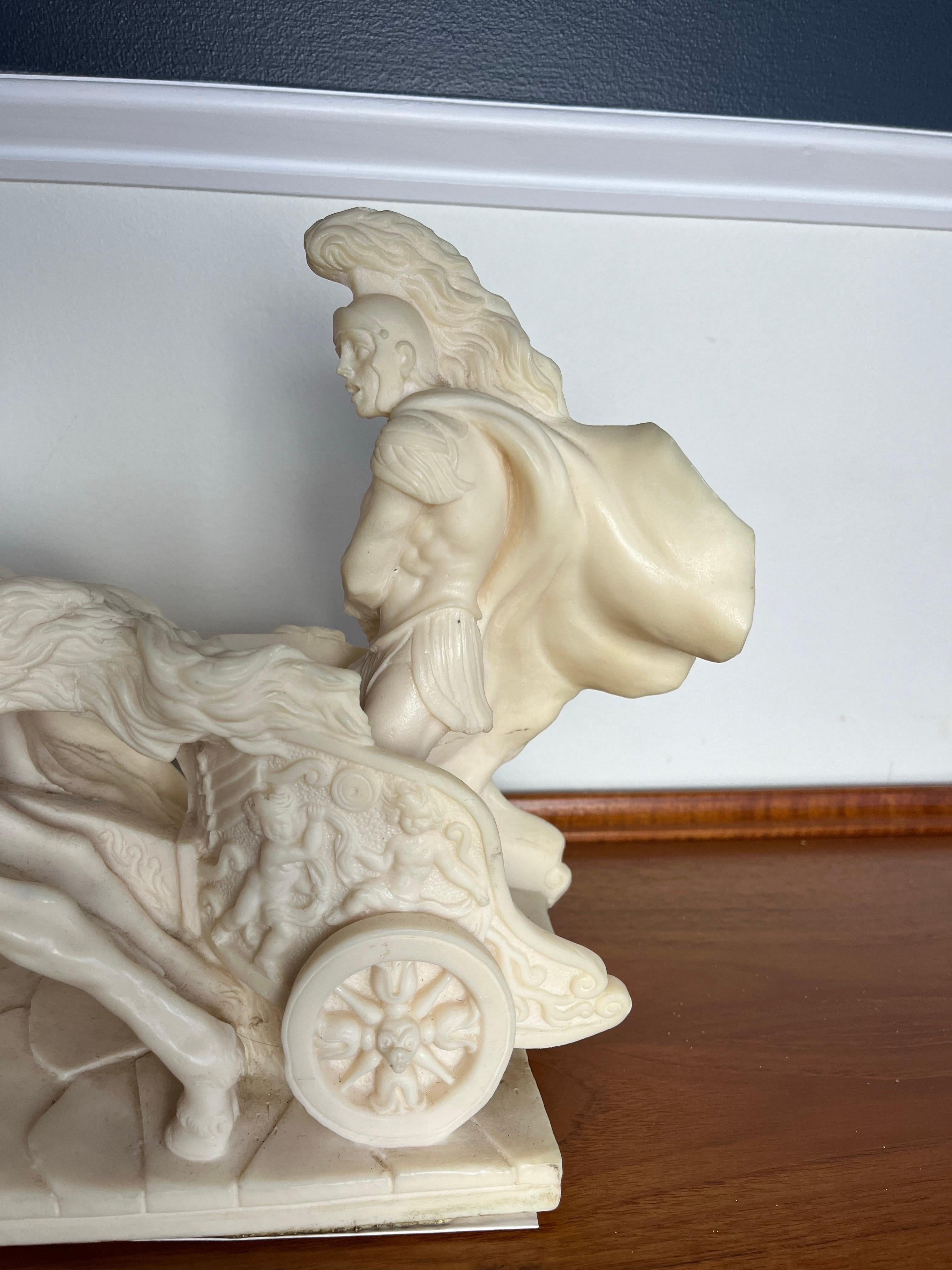 Calco Carro della Quadriga romana d'epoca con cavalli