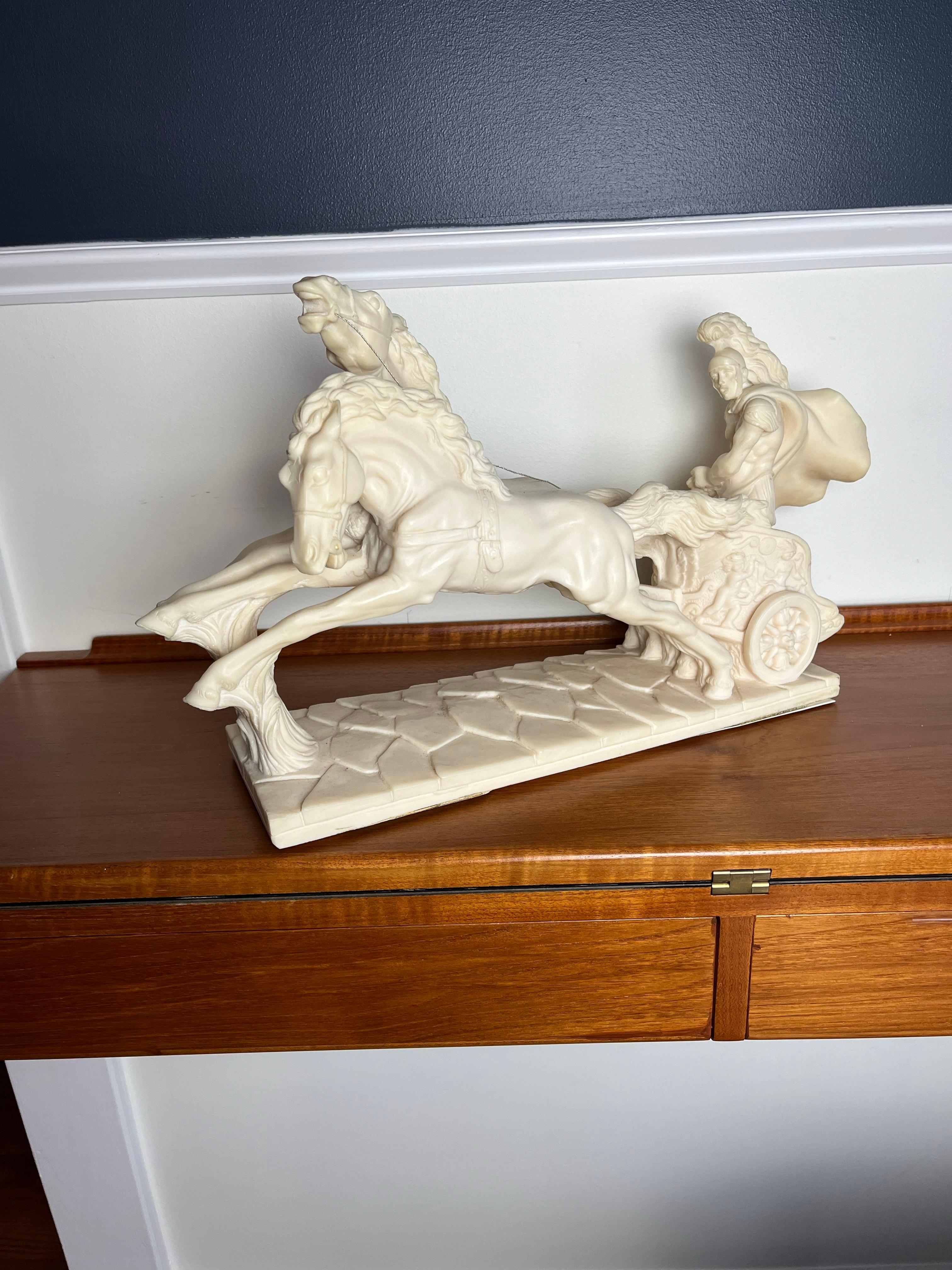 Carro della Quadriga romana d'epoca con cavalli In condizioni buone a W Allenhurst, NJ