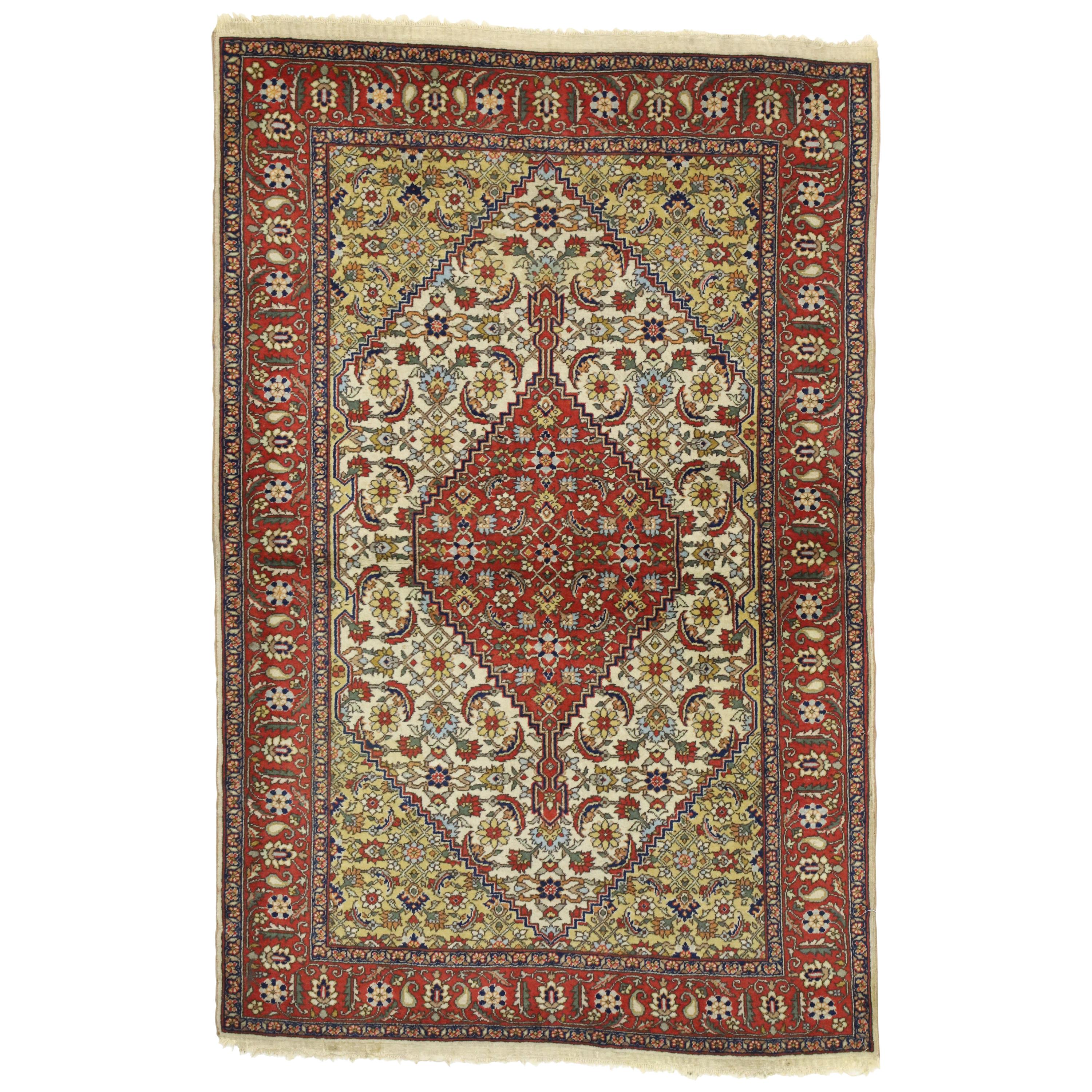 Tapis roumain d'appoint vintage avec motif de poisson Mahi Herati