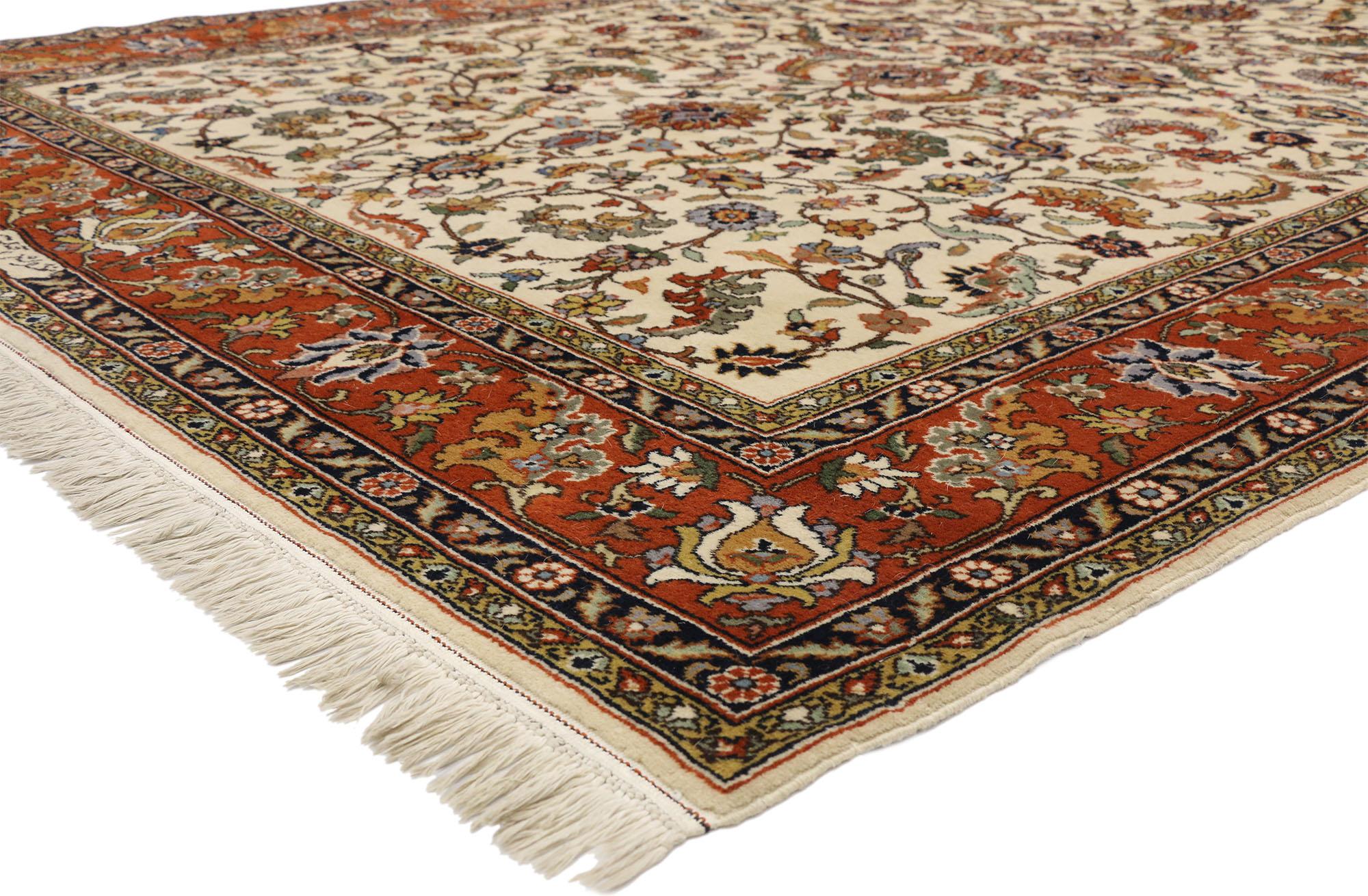 77223 Vintage Romanian Rug, 08'04 x 12'00.
Casual elegance meets stylish durability in this vintage Romanian rug. The decorative detailing an warm earth-tone colors woven into this piece work together creating a soft and sophisticated look. An