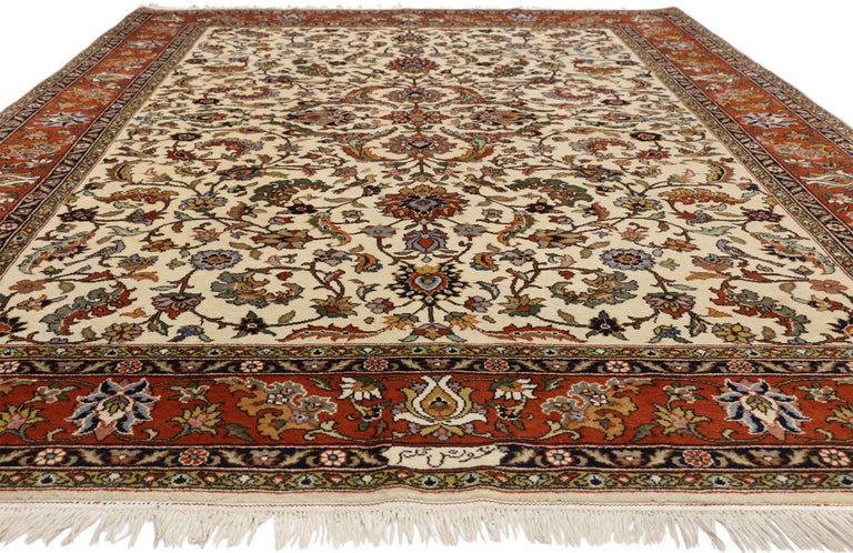 Vintage Romanian Area Rug With Old World Art Nouveau Country