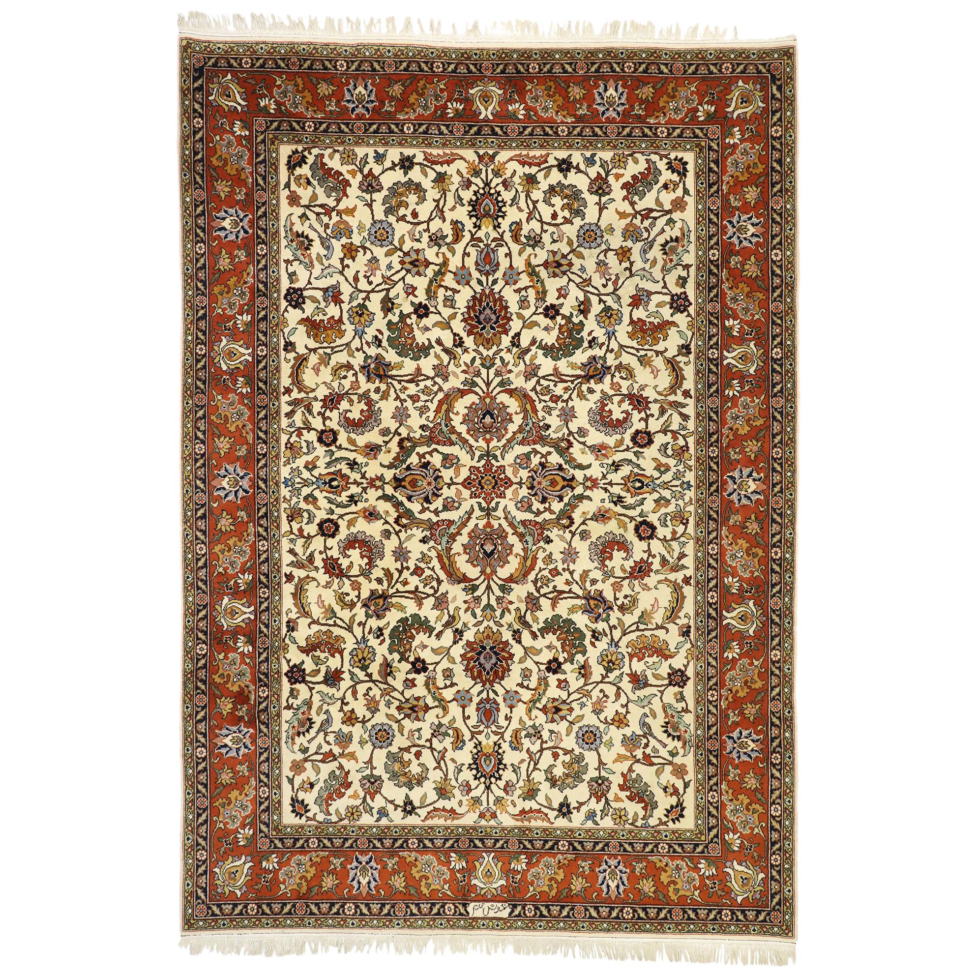 Tapis roumain vintage avec art nouveau du vieux monde, style cottage de campagne en vente