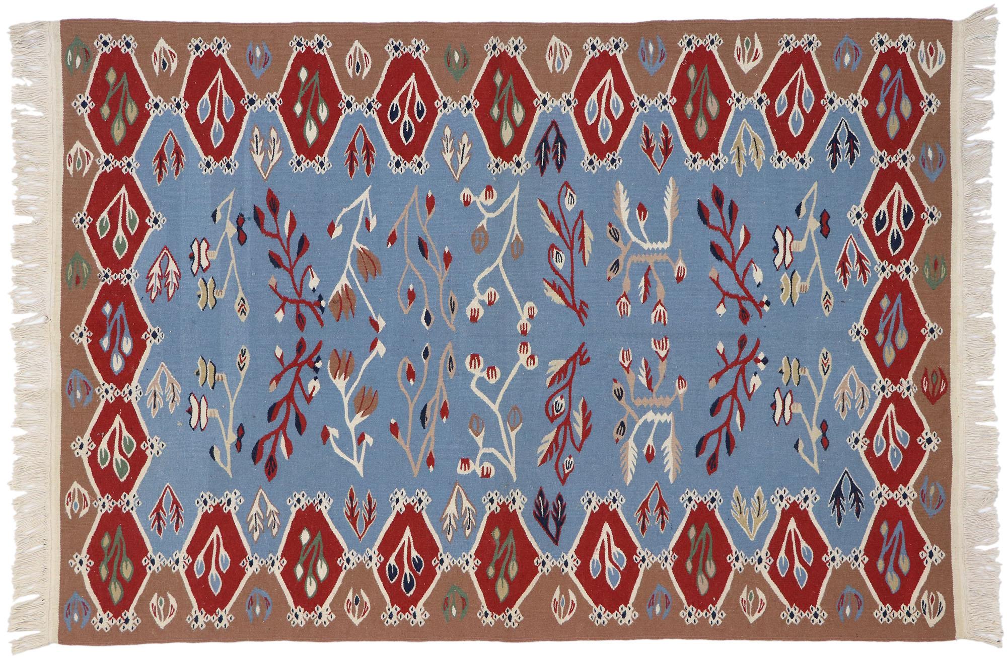 Tapis Kilim roumain vintage de Bessarabie avec style artisanal en vente 2