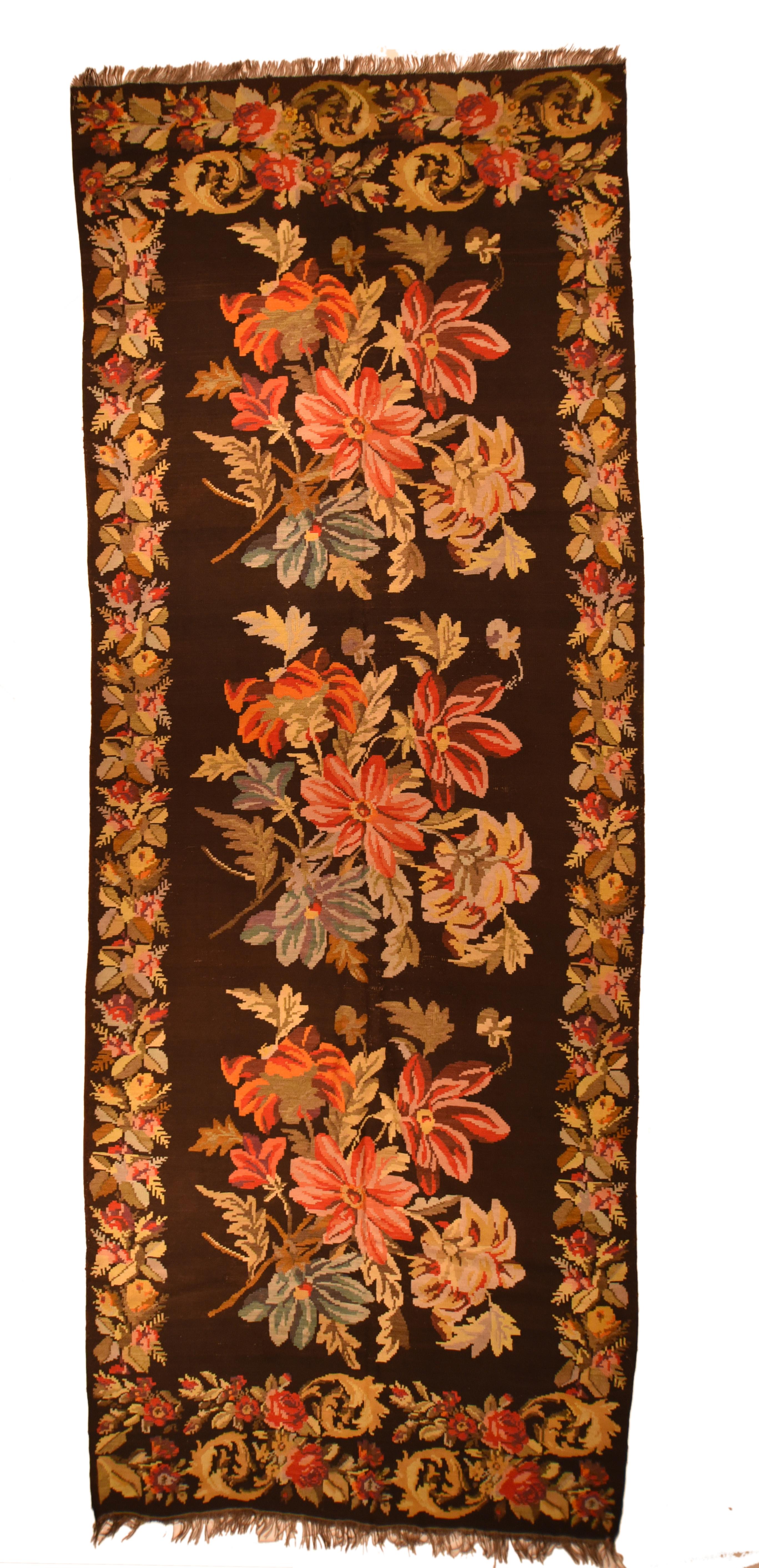 Rumänischer Besserabian-Teppich im Vintage-Stil 5'5'' x 14'2'' (Mitte des 20. Jahrhunderts) im Angebot